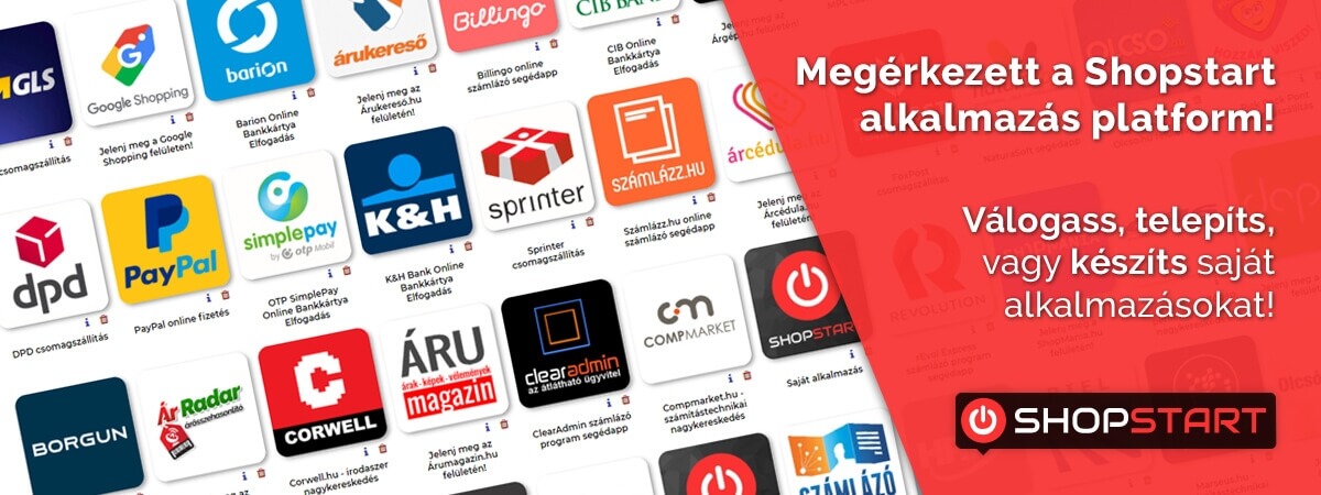 Alkalmazsok a Shopstart.hu webruhzakhoz